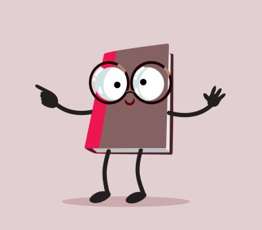 Gözlük Vektör Çizgi Filmi Tasarımı Giyen Komik Vektör Kitabı Karakteri