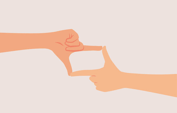 Hands Making a Framing Gesture Vector Cartoon illustration