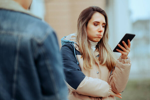 Jealous Girlfriend Asking to Check Boyfriend Phone Messages 