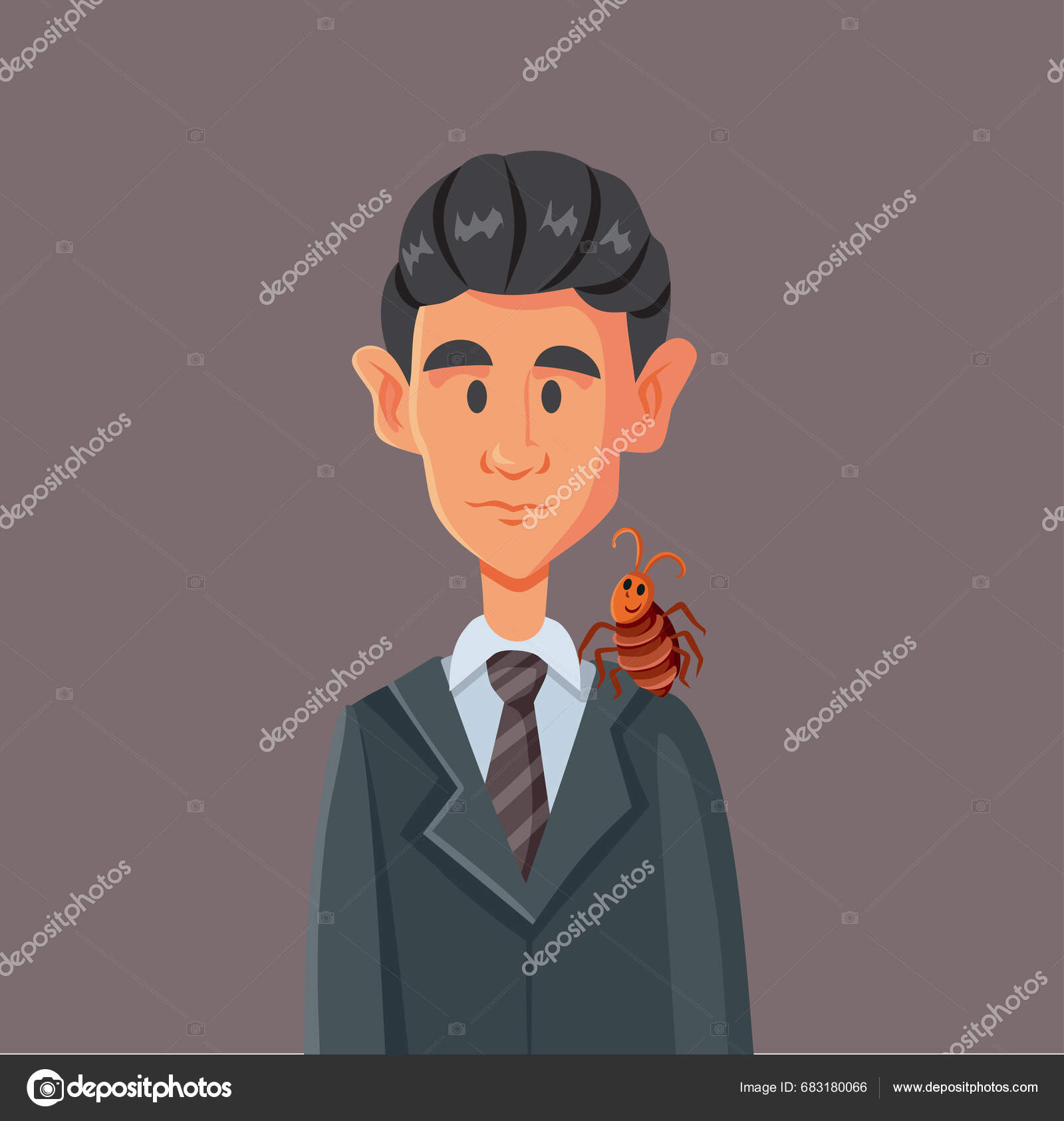 Porträt Von Franz Kafka Vector Cartoon Illustration Stock-Vektorbild ...