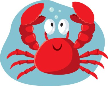 Komik Yengeç Gülen Maskot Karakteri Tasarımı