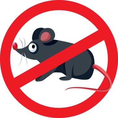 No Rats Warning Icon Sign Vector Design clipart
