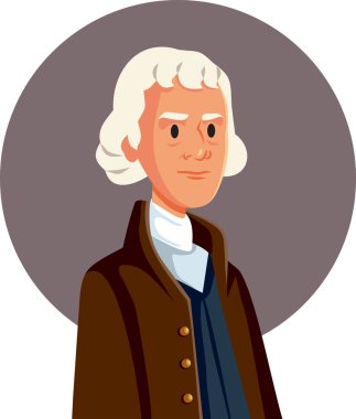 Amerikan Başkanı Thomas Jefferson 'ın Vektör Karikatür Portresi