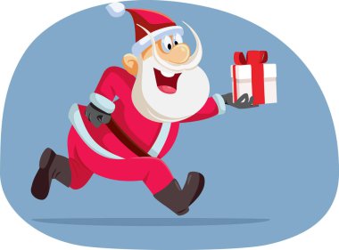 Noel Baba Hediyeleri Noel vektör illüstrasyonu için zamanında teslim ediyor