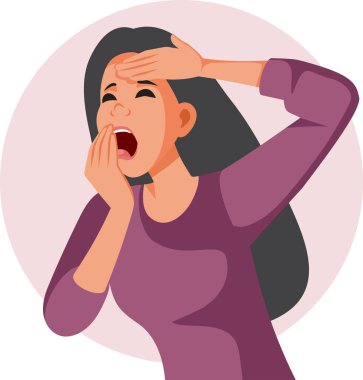 Halitosis Vektör İllüzyonu 'ndan muzdarip Genç Kadın