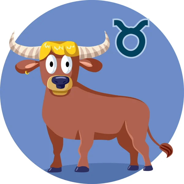 Vektorové Kreslené Taurus Zvěrokruh Znamení Legrační Ilustrace — Stockový vektor