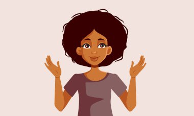 Afrika Etnik Vektör Karakterinin Sakin Kızı