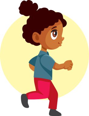 Siyah Etnik Etkinliğin Aktif Çocuğu Çalışan Vektör Karakteri