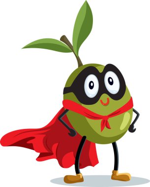 Superhero Olive Vector Character Mascot Design clipart