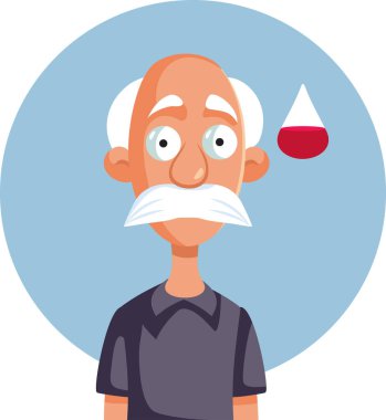 Senior Grandpa Suffering from Anemia Vector Character clipart