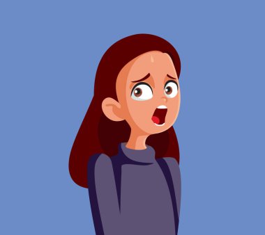 Şaşırtıcı İfade Vektörü Karakteri Yapan Korkak Genç