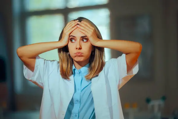 Stressed Research Scientist Feeling Overwhelmed Laboratory — Stock Photo, Image