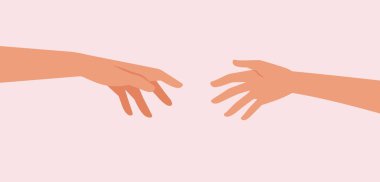 Dayanışma Vektörü Çizgi Filmi İllüstrasyonunda Eller Birbirine Uzanıyor