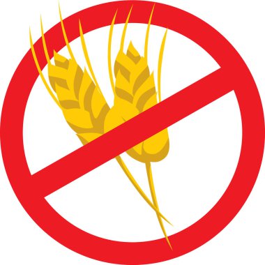 Celiac Hastaları Vektör Simgesi İçin Glüten Bedava Yiyecekler Sembolü