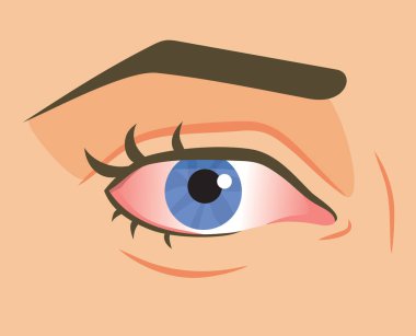 Hasta Kırmızı Göz Vektörü Çizgi Film Çizimi Tasarımı