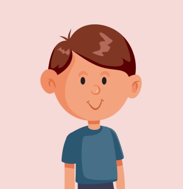 Küçük Çocuk Vektör Şirin Minimum Karakter Portresi