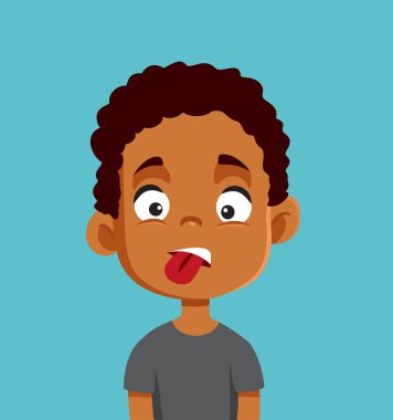 Küçük Çocuk İğrenç Vektör Çizgi Filmi Karakteri