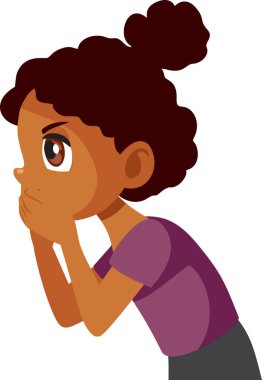 Ağız Vektörü Çizim Çizimlerini Kaplayan Şaşırmış Kız