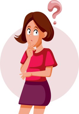 Ergen Kız Şaşırmış Vektör Çizgi Filmi Hissediyor