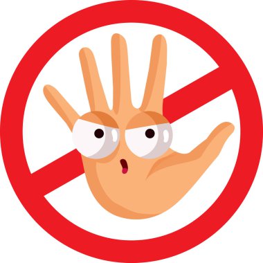 Angry Cartoon Hand Making Stop Sign Vector Icon clipart