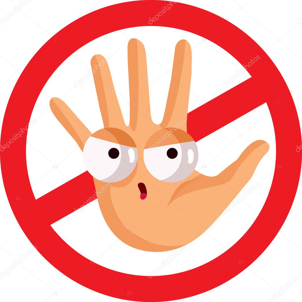 Angry Cartoon Hand Making Stop Sign Vector Icon