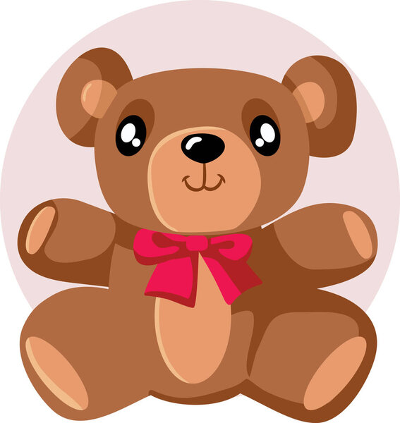 Divertido Osito Peluche Juguete Vector Dibujos Animados Icono Mascota — Vector de stock