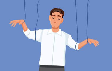 Marionette Kadın Dizisi Kuklacı Vektör Tasviri