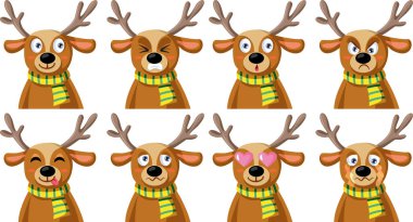 Bir Noel Ren Geyiğinin Farklı İfadeleri