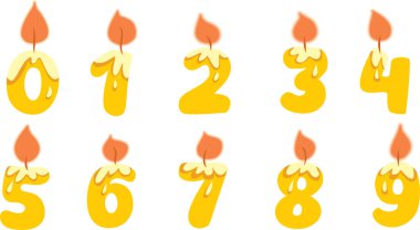 Şekil Vektörü Çizgi Filmindeki Mum Dizisi