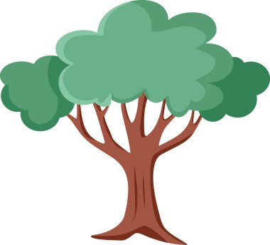 Beyaz arkaplanda izole edilmiş vektör yeşil ağaç