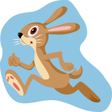 Funny Hare Character Running Vector Cartoon Illustration clipart