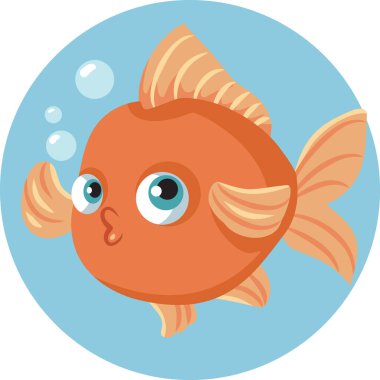 Goldfish Cartoon Animal Vector Illustration Character Mascot clipart