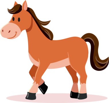 At Çizgi Filmi Hayvan Vektörü İllüstrasyon Karakteri Maskotu