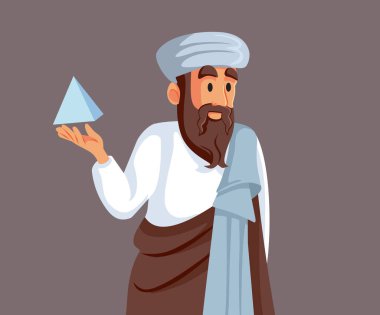 Samos Pisagor 'un Karikatür Biçiminde Vektör Portresi