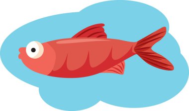 Kırmızı Ringa Vektör Çizgi Filmi Maskot Tasarımı