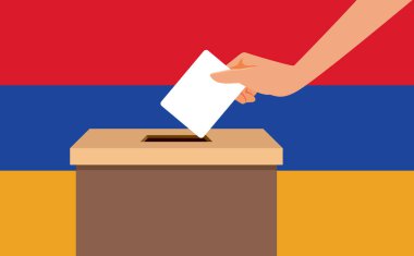 Ermeni Seçim Vektörü İllüstrasyon Tasarımı sırasında Oylama