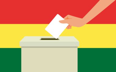 Bolivya Seçim Vektörü İllüstrasyonunda Kişi Oylaması