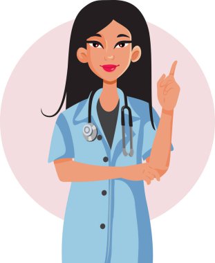 Mutlu Doktor İşaretleri Parmağını Kaldırabilir Çizgi Film Karakteri