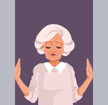 Kısıtlı Alanlardan Hoşlanmayan Yaşlı Kadın Fobi Vektör Resmini Yaşıyor