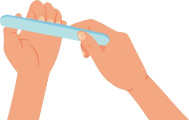 Eller Manikürlü Çivi Vektörü İllüstrasyon Tasarımı