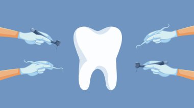 Tıbbi Danışmanlık Vektörü İllüstrasyonunda Diş