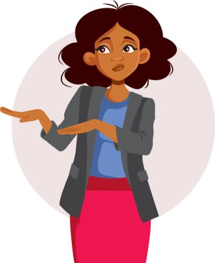 Önemsiz İş Kadını Vektör Karikatürü Çizimi Yok diyor