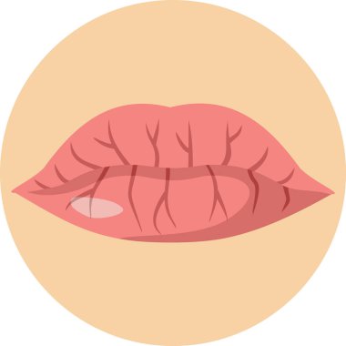 Kuru ve Çatlak Dudaklar Vektör Gösterimi