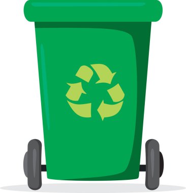 Geri Dönüşüm Kutusu Vektörü Çizgi Film Biçimi Simgesi Beyaz Arkaplanda İzole Edildi