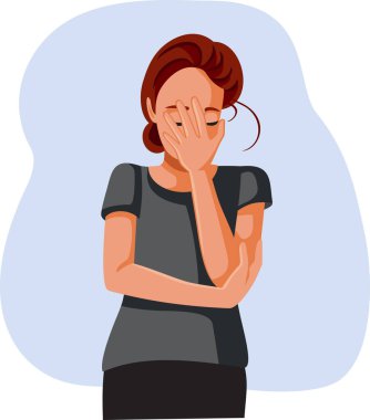 Frustrated Woman Making Facepalm Gesture Vector Illustration Design