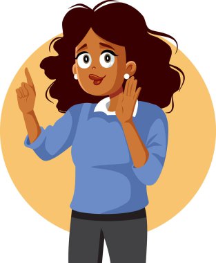 Afrikalı Etnik Mutlu Kadın Yönlendirici Çizgi Filmi