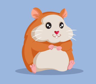 Sevimli Hamster Karakter Vektör Tasarımı
