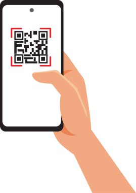 QR Kod Vektörü Çizgi Filmi Taranıyor