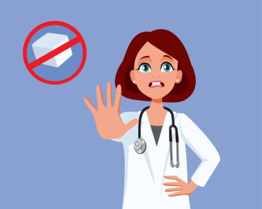 Doktor Şeker Tüketim Vektörü Çizgifilmini Durdurun diyor