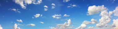 panorama blue sky white cloud shape nature banner  background